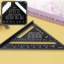 목공 작업용 각도 재단 철제 삼각자 직각자 연귀자, 블랙-30.5cm