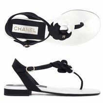 샤넬(명품잡화) 샤넬 화이트 블랙 까멜리아 플립플랍 샌들 G39057 G39057X56511K4296