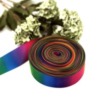 청첩장리본 공예용 포장실 양면 무지개 38mm