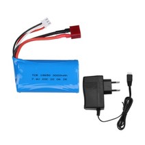 18650 7.4V 3000MAH lipo 배터리 2s Wltoys 12423 10428 12429 12401 12402 12402A RC 자동차 예비 부품 충전기 7.4V 20, 단일, 1개, 1pcs EU