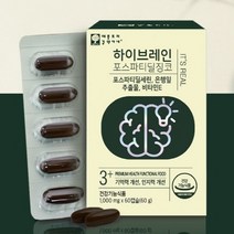 기억력 뇌건강 영양제 포스파티딜세린 은행잎추출물 인지력 혈행 개선 건강 영양제, 포스파티딜징코60캡슐_한달분