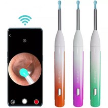 JesHome 무선 WiFi 귀내시경 귀청소 카메라 귀지제거 영상 귀파개 USB충전방식, 그린