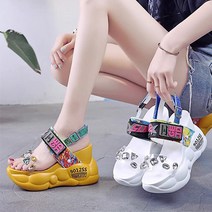 도니와 화려한키높이샌들 키높이샌들 굽높은 통굽 다웰ZA121