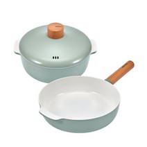 [해피콜] [본사직영]HC 지음 IH 세라믹 프라이팬/냄비 2종 세트 (24cm팬/24cm, 상세 설명 참조