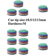 CUPPA 레인보우 당구 큐 팁 다층 경도 M 105mm 12mm 13mm, 5pcs 레인보우 10.5mm, 5pcs Rainbow 10.5mm