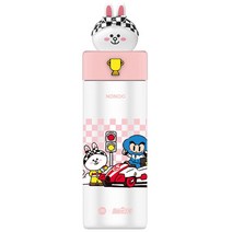 라인프렌즈 x NONOO 피규어 카트라이더 330ml 보온보냉 텀블러+DIY파츠+동전지갑+스트랩파우치 풀세트, A