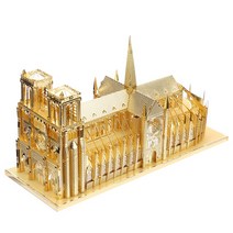 3d 입체퍼즐 금속 메탈 우드 나무 조립키트 piececool Piececool-3D 금속 노트르담 드 파리 모델 빌딩 키트, 03 금, 한개옵션1