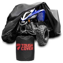 미국발송 Tough Cover 프리미엄 ATV 커버 튼튼한 600D 해양 등급 원단 가와사키 혼다 폴라리스 야마하 등을 위한 쿼드 커버. 물 바람 자외선 차단. 4륜, Premium Edition - Black