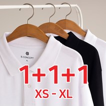 NAT103 1+1+1 (3장묶음) 남녀공용 옆트임 레이어드 무지 반팔 피케 셔츠