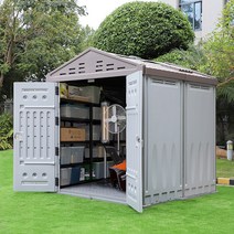 조립식 창고 앵글 선반 수납장 홈스테이 야외 모바일 하우스 가든 툴룸 간단한 보관 활동 룸, 한개옵션0