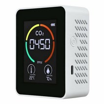 공기질측정기 미세먼지 산소농도 가스누출 다기능 3in1 co2 미터 디지털 온도 습도 테스터 이산화탄소 감지기 대기 질 모니터 co2 감지기, co2 감지기 흰색 1