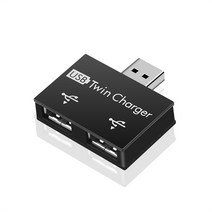 노트북 멀티포트 C타입 USB 2.0 남성-트윈 여성 충전기 듀얼 2 포트 DC 5V 충전 분배기 허브 어댑터 변환기 커넥터 전화 태블릿, 01 Black