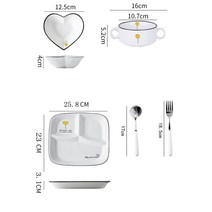 성인식판 접시세트 칸막이 홈세트 배식판 어른식판 다이어트 식판 6구 도자기 1인 자취템, 1인식 (풍선) 5세트개