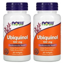NOW CoQ10 Kaneka Ubiquinol 나우 코큐텐 카네카 유비퀴놀 60정(60일분) 2팩, 60정 2팩