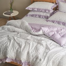 로릴 광목이불 세트 순면 100% 프릴 꽃무늬 봄 가을 사계절 차렵 이불세트 SS Q 베개솜