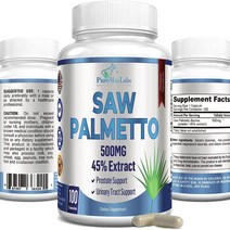 PureMaxLabs 쏘팔메토 500mg 45% 추출 100캡슐 500mg, 1개, 100정