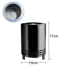 펠렛난로 사랑방난로 소형 야외 목재 용 탁상용 화재 구덩이 스탠드가있는 스파크 그릇 휴대용 콘크리트 화재 구덩이 스테인레스 스틸 미니 버너, 리모콘 없이, 02