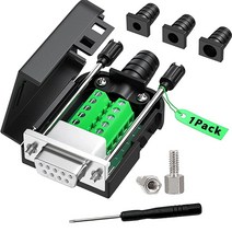 DB9 암 커넥터 납땜 없는 어댑터 D-Sub 9핀 직렬 어댑터 DIY RS232 RS485 케이블 어댑터 적용 (암 1개), Female gold plat PIN+Bolts and