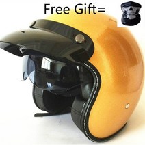 할리데이비슨 대두 소두핏 클래식 가벼운 경량 레트로 빈티지 헬멧 하프 페이스 오토바이 독일 카스크 카페 레이서 스쿠터 크루저 헬기 매트 블랙 하프, 818골드 컬러, m