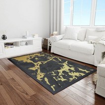 글램핑 텐트 오두막 쉘터 초대형 거실을 위한 현대적인 럭셔리 카펫 골드 장식 홈 소프트 러그 침실 넓은 미끄럼 방지 세탁 가능 매트 바닥, 200x400cm 78.7x157in, 플란넬 2