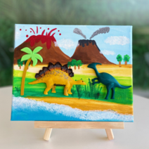 3D 공룡 컬러링 집콕놀이, 프테라노돈, 파라사우롤로푸스, 고사리(2pcs)