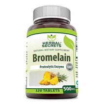허벌 시크릿 Bromelain 보충제 500 Mg정 240개, 120 count