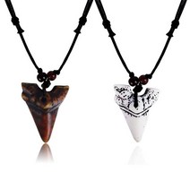 이빨 목걸이 서퍼 소년 상어 치아 펜던트 비치 서퍼 치아 남자 선물