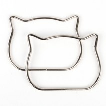 마마니트 고양이 메탈 가방손잡이, 실버