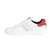 Ben Sherman Hardie 남성용 클래식 코트 테니스 스니커즈 - 매일 착용할 수 있는 캐주얼 신발 화이트드레스 블루