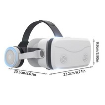 VR 체험 스마트 안경 올인원 휴대폰 3D 가상 현실 헤드셋 고글 스마트폰과 호환 가능, [02] White, 1.White