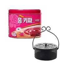 홈키파 아로마 모기향 40개 + 엔틱연소기 모기약 살충제, 아로마모기향40개입+엔틱연소기블랙