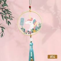 DIY키트 프랑스자수도안 Diy 수 놓은 책갈피 재료 패키지 꽃과 자수 스타터 키트 식물 패턴 색상 스레드 수제 책갈피 키트, 14, 14