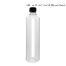 (1BOX) 일자페트병 500ml (기본캡-100개입) 담금주 효소 음료 저장 플라스틱용기, 블랙