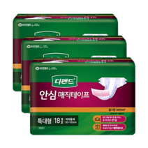 디펜드 프리미엄안심매직테이프 성인기저귀 특대형, 3팩, 18개