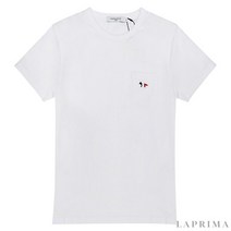 MAISON KITSUNE 명품명품라프리마 메종키츠네 남성 트리컬러 폭스 패치 포켓 티셔츠 F