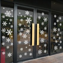 매장 출입문 유리창 꾸미기 눈꽃장식 트리데코 겨울 행사 성탄절 어린이집 거실