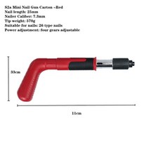 mini nail gun manual nail gun rivet tool 천장 벽 앵커 와이어 슬롯 장치 벽 패스너 금속 가공 리벳 도구, s2a 레드