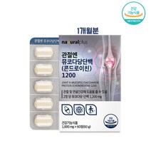 뮤코다당단백 관절엔 콘드로이친 1200 소연골 추출물 정 알약 식약청인증 기능성 무릎 손목 손가락 관절 연골 영양제 건강기능식품, 1통, 60정