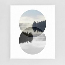 두 동그라미(알루미늄 메탈 액자/4컬러).캔버스뮤지엄(무료배송), D