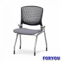 ForU175 회의용 고정의자 멜론 팔무 사출 쿠션 사무용의자 책상의자 공부의자 사무의자, 블랙