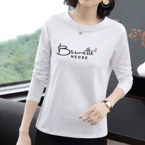 일월전빵 가을 겨울 루즈핏 레터링 여성 기본 긴팔 티셔츠 B-C019