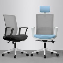 DY-Chair 람보500 고급형 기능성 사무용 사무실의자, 화이트바디 헤드형, 그레이, 핑크