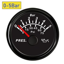 유면계 유량계 2 인치 52MM 디지털 오일 압력 게이지 0-10 Bar 12V/24V 자동 자동차 보트 요트 tru용 빨간, 05 0-5bar BN