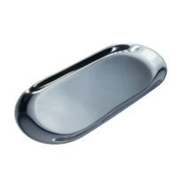 고급 타원형 트레이 인테리어 메탈 접시 쟁반 은색 대형