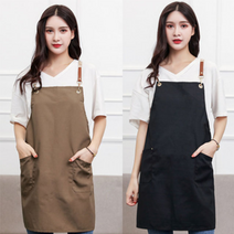 오가닉라이프 X형 가죽버클 앞치마 카페 공방 꽃집 어린이집 로고 자수, X형 가죽버클 앞치마 (그레이)