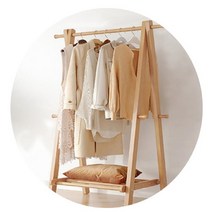 느티나무 목재 흘러내림 방지 스탠드 옷걸이(60cm 오크)