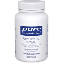 나우푸드 nac 영양제 NACC nacl Pure Encapsulations PureDefense with NAC 1차 면역 방어 및 상부 호흡기 건강 강화 20 캡슐, [02] 60.0인분 (1팩)