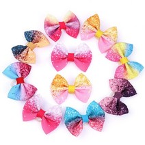 강아지화관 강아지머리띠 머리핀 10 개몫 귀여운 강아지 머리 활 고무 밴드 고양이 머리, 혼합 색상 1, 10개