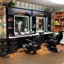 경대 바버샵 빈티지 미용실거울 복고풍, G