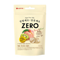 롯데 제로 후르츠 젤리 52g 피치앤키위 무색소 무설탕, 18개